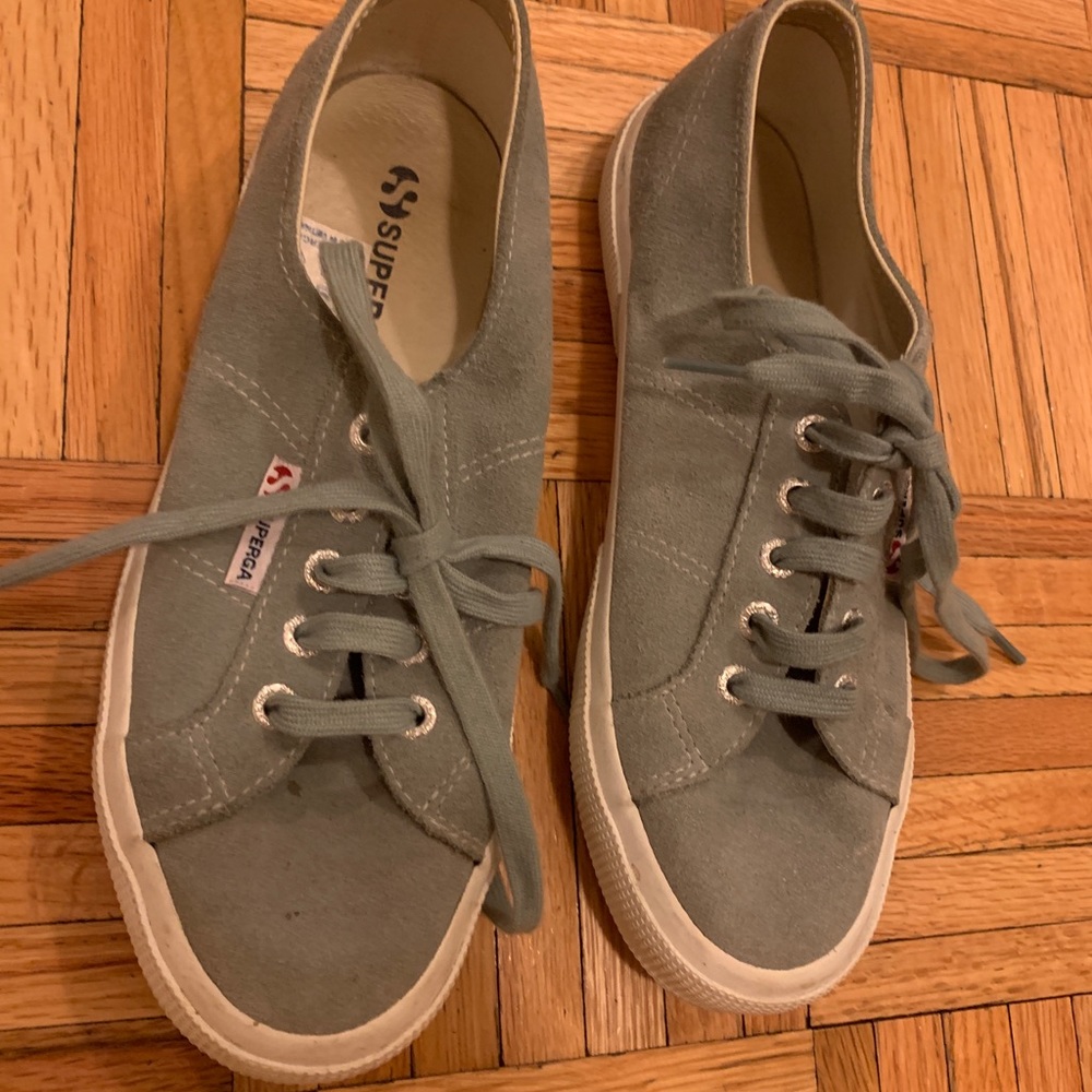 Gray superga sneakers. Barely worn.